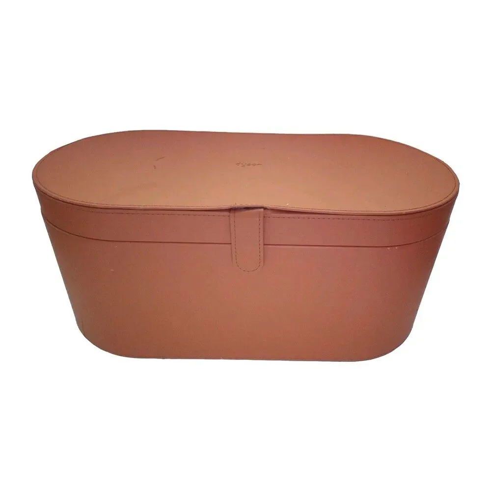 DYSON Airwrap Styler Leather Large Storage Hard Box Tan Brown CASE ONLY